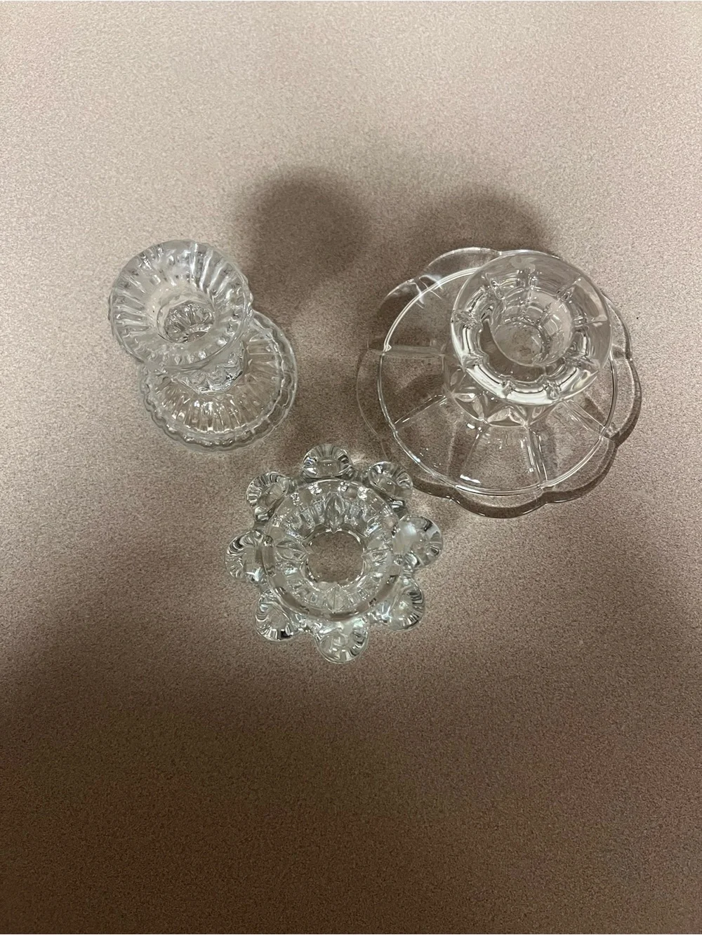 Clear Glass Candle Holders Set - Elegant Home Accents